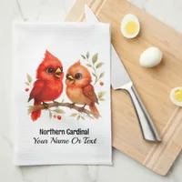 Charming Northern Cardinal  Kitchen Towel