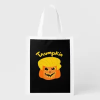 Trumpkin Pumpkin Halloween Design – Retro Slogan  Grocery Bag