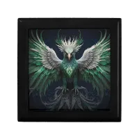 Majestic Green & White Phoenix Bird  Gift Box