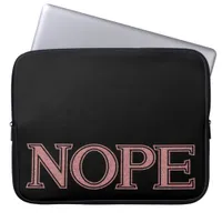 Girly Pink Glitter Funny Sarcastic Nope Block Text Laptop Sleeve