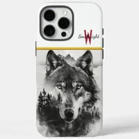 Wolf gazes through misty forest iPhone 16 pro max case