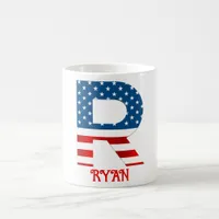 4th Of July Monogram Personalized Coffee Mug