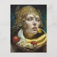 Weird Banana Split Sundae Goddess Postcard