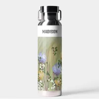 Trendy Modern Personalized Floral Water Bottle