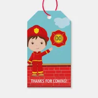 Firefighter themed Birthday Party Guest Favor Gift Tags