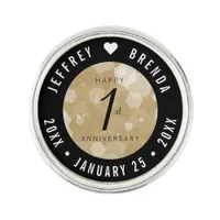 Elegant 1st Paper Wedding Anniversary Celebration Lapel Pin