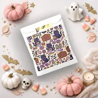 Cute Purple Kawaii Black Cat Baking Halloween  Favor Bag