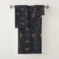 Stars And Unique Spaceship Pattern Bath Towel Set