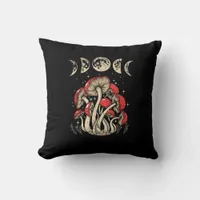 Cottagecore Mushrooms Academia Goblincore Aestheti Throw Pillow
