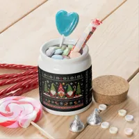Funny Colorful Pixelated Gnome for the Holidays Candy Jar