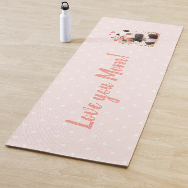 Lovely Panda Holding Flowers Mothers Day Gift Yoga Mat