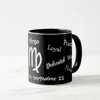 Horoscope Virgo Sign Traits Black and White Mug