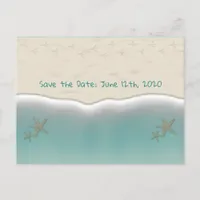 Beach Sandy Shore Starfish Save the Date Postcards