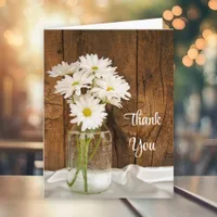 Mason Jar and White Daisies Country Thank You