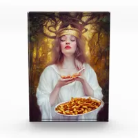 Goddess with a plate full of poutine  photo block