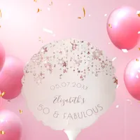 50 & fabulous party rose gold pink stars glam balloon