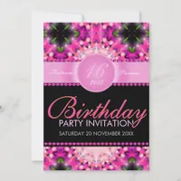 Sweet Candy Pink Girly 16th Birthday Invitations