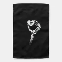 Skeleton Hand Holding Heart Simple Expression Garden Flag