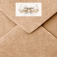 Beige cream bow return address  label