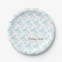 Blue Bow  Paper Plates