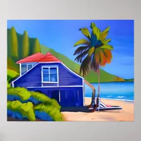 Ocean Vacation Home | Beach Home Art Poster