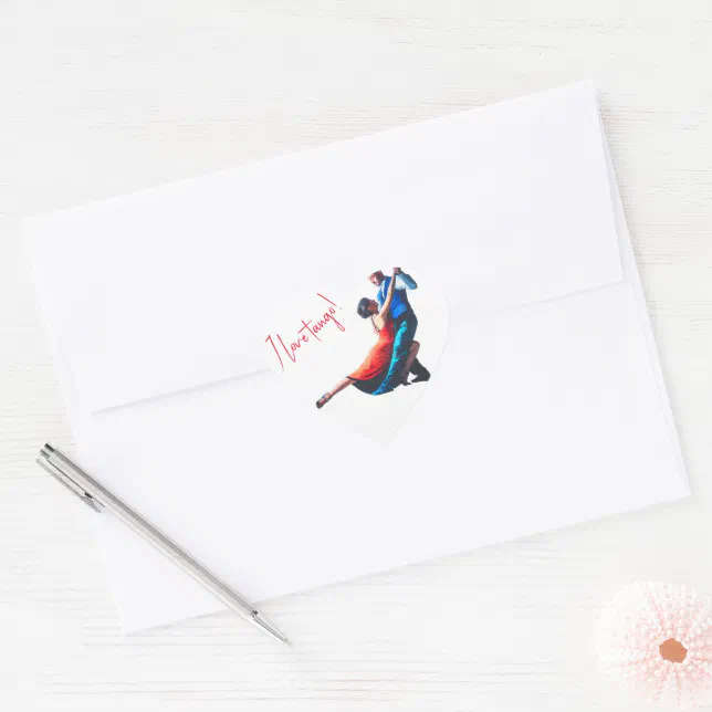 Tango dancers - hand painting  heart sticker