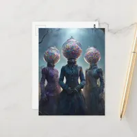 Surreal Vintage Bubblegum Machine Ladies Postcard