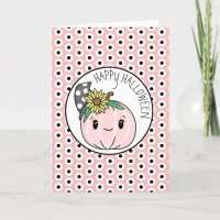 Happy Halloween | Pink Pumpkin and Polka Dots   Card