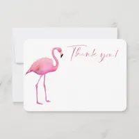Simple Watercolor Flamingo Thank You Card