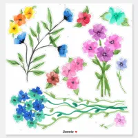 Watercolor Flowers Sticker