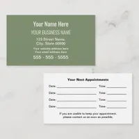 Sage Green Modern Professional Appointment Card