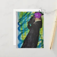 Pirate Lady With Purple Flower Face Postcard