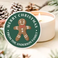 Gingerbread Man Green Merry Christmas Mini Candle Favors