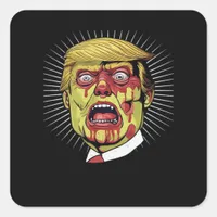 Trumpkin Retro Halloween   Square Sticker