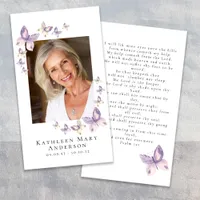 Butterflies Photo Funeral Memorial Prayer Card