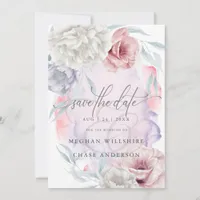 Elegant Rustic Flowers Dusty Rose Lilac  Invitatio Invitation
