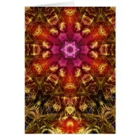 Fractal Light  Golden Starburst Card