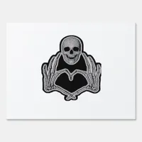 Skeleton Heart Hands Clean Graphic Mood Sign