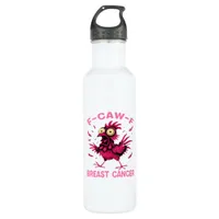 Funny Chicken F-Caw-F Breast Cancer Awareness Vint Stainless Steel Water Bottle