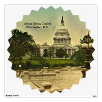 United States Capitol from Library Steps Date 1898 Wall Sticker