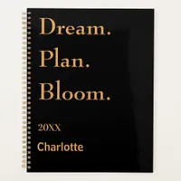 Black gold motivational quote 2026 planner