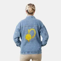 Glitter Gold Yellow Floral Monogram P Womens Denim Jacket