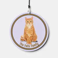 Orange Ginger Tabby Cat Design Personalized Wind Chime