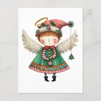 Folk Art Style Cute Angel Postcard