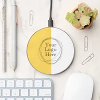 Your Logo Modern Minimalist | Mustard Yellow Wireless Charger