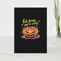 Eat, Drink, and Be Scary Scary Movie Night Hallowe Card