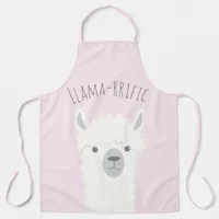 Cute Peek-a-boo Llama Llama-rrific Pink Funny Apron