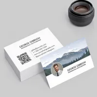 Photographer Modern Minimalist Photo Black & White Business Card