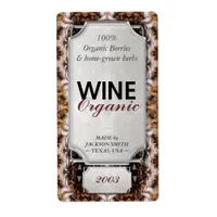 Earth Tapestry Custom Text Wine Bottle Labels