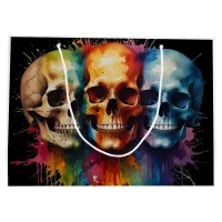 Colourful Skull Art Vibrant Skulls  Large Gift Bag